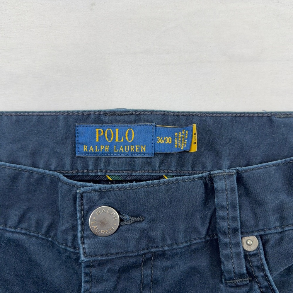 Polo Ralph Lauren Varick Slim Straight Mens Navy Blue Stretch Pants 36/30 - Picture 4 of 11